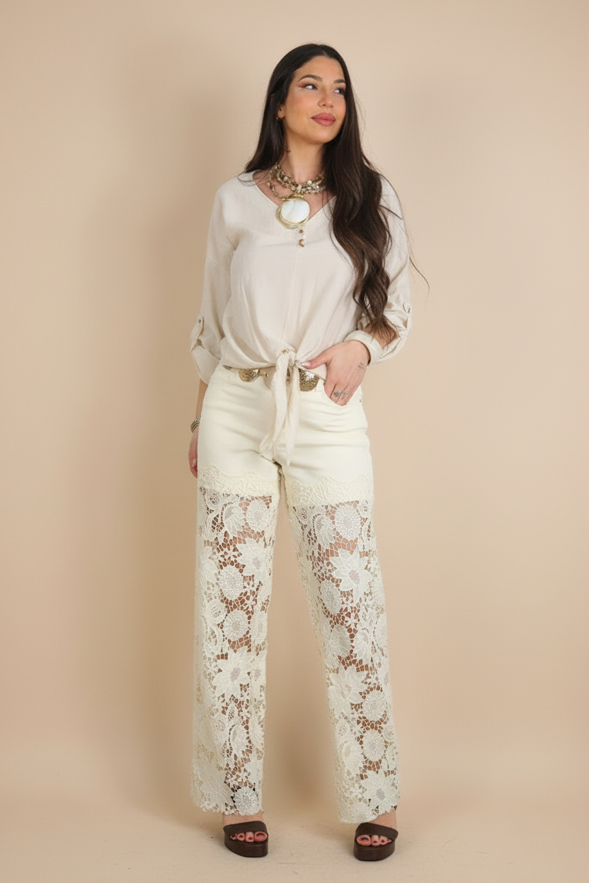 Vaquero Wide Leg Croché