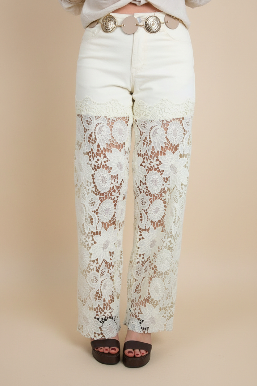 Vaquero Wide Leg Croché - Imagen 4