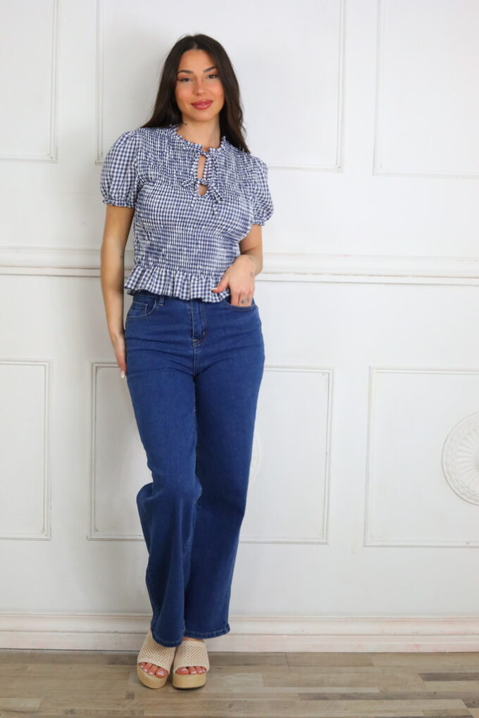 Blusa Fruncida Cuadros