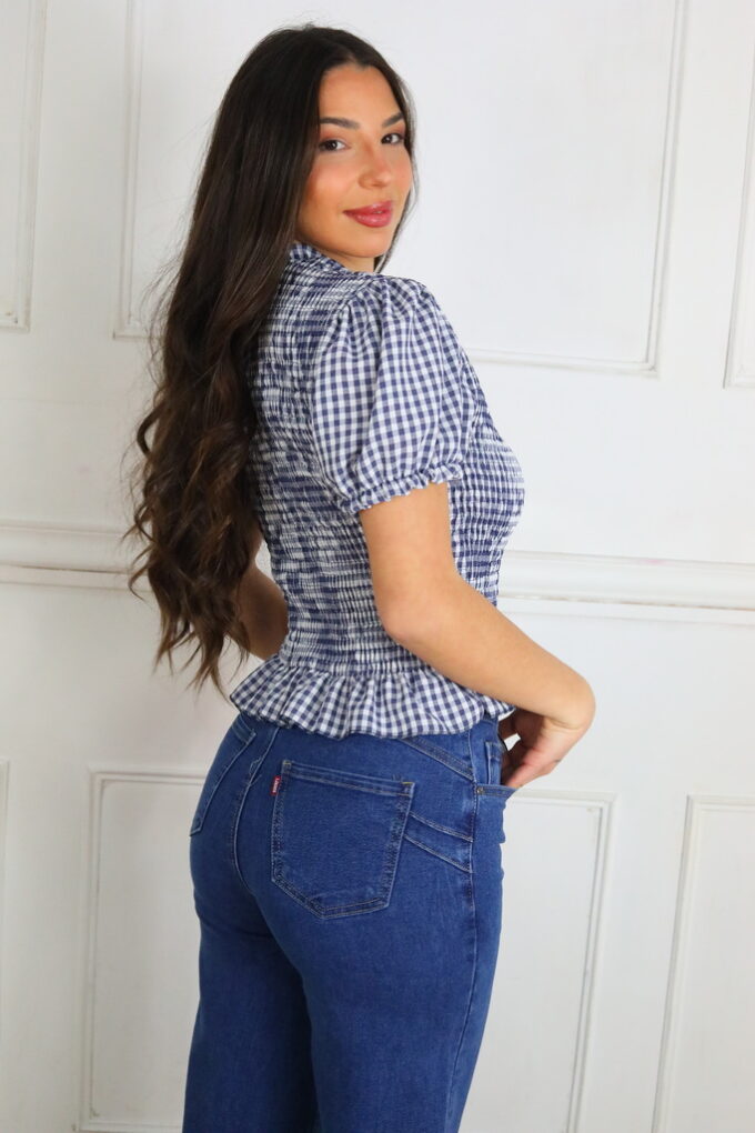 Blusa Fruncida Cuadros