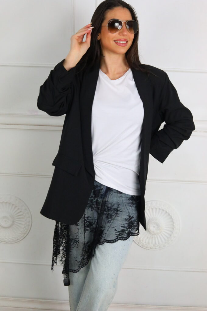 Lencera Encaje Larga Asimétrica