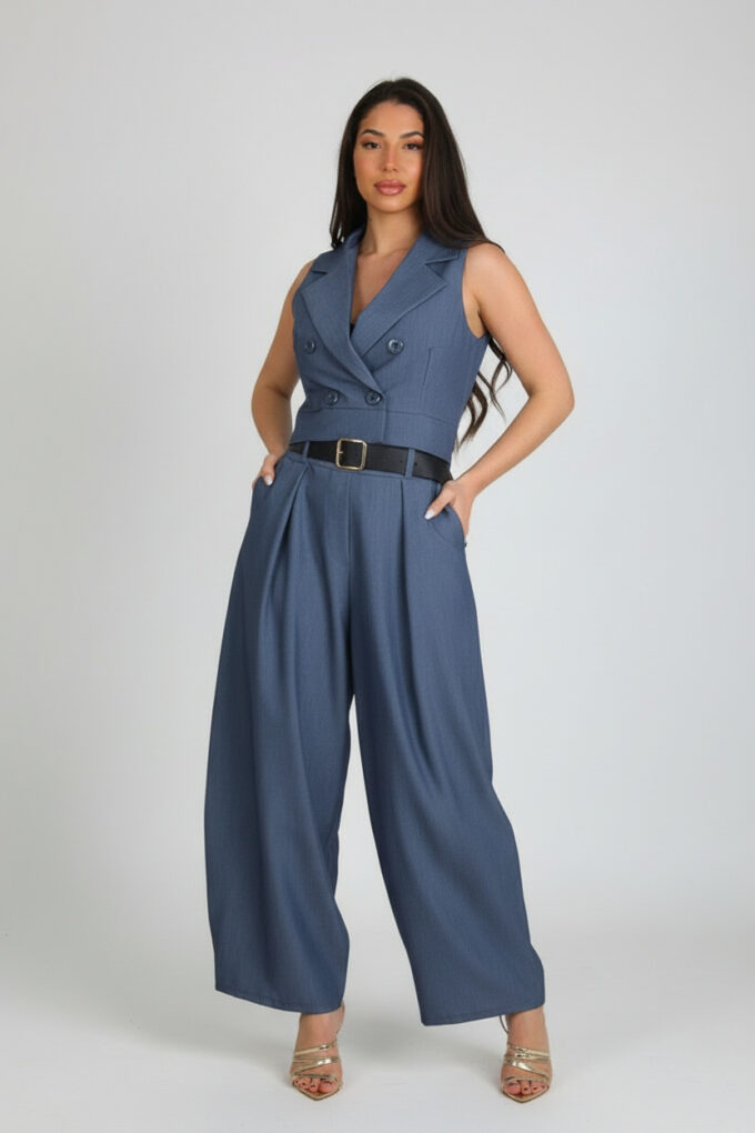 Pantalon Ancho Con Cinturón