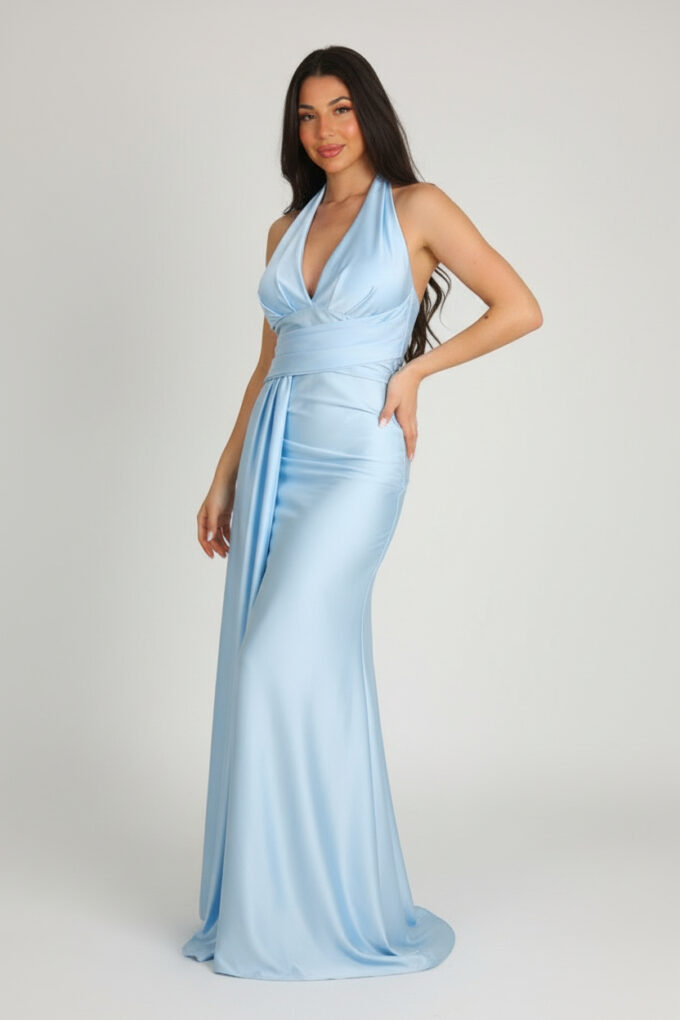 Vestido Pliegues Capa