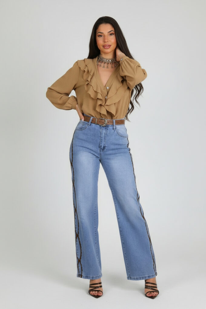 Vaquero Bordado Cinturón