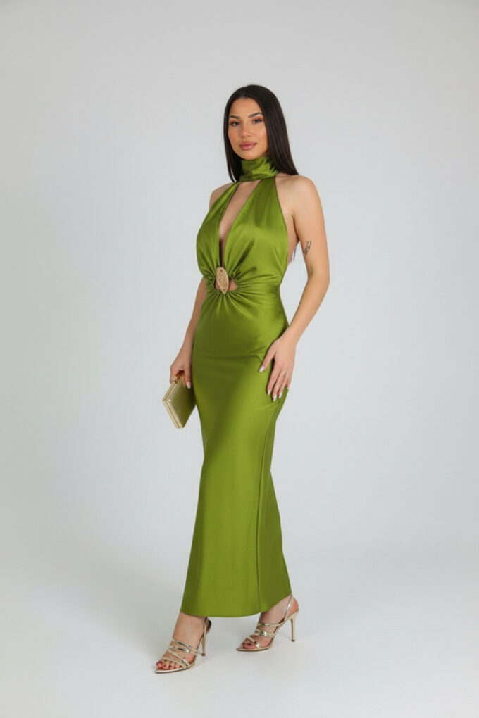 Vestido Fruncido Metal