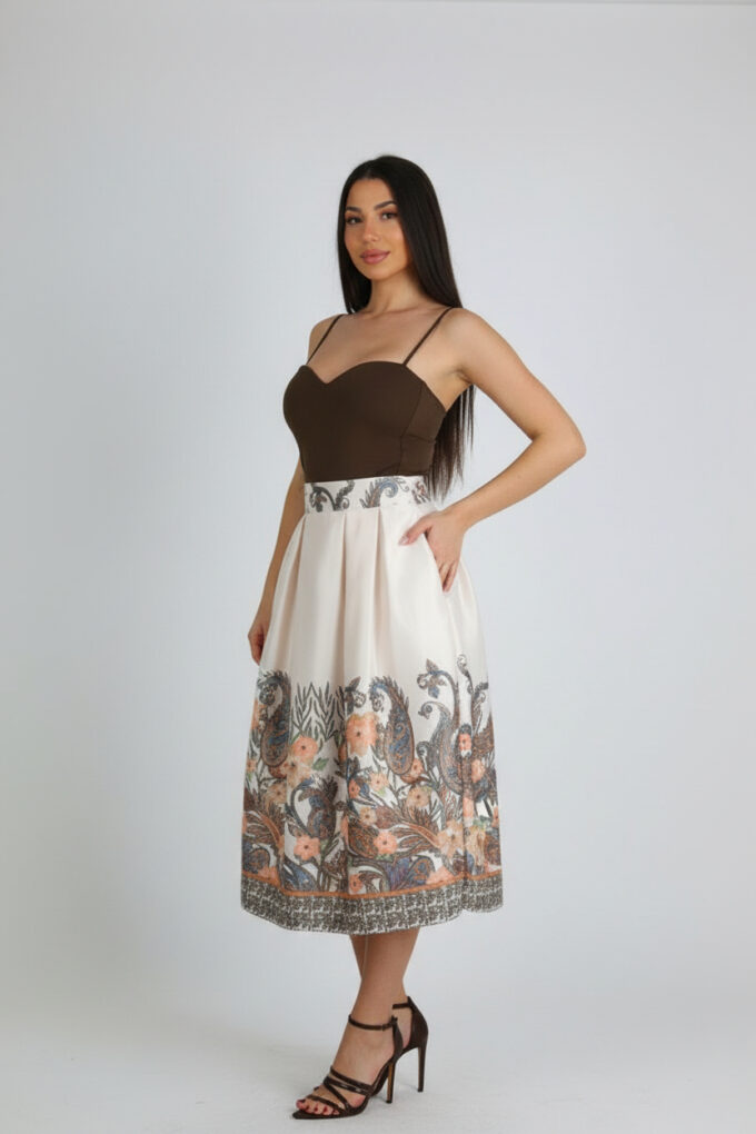 Falda Pinzas Estampada