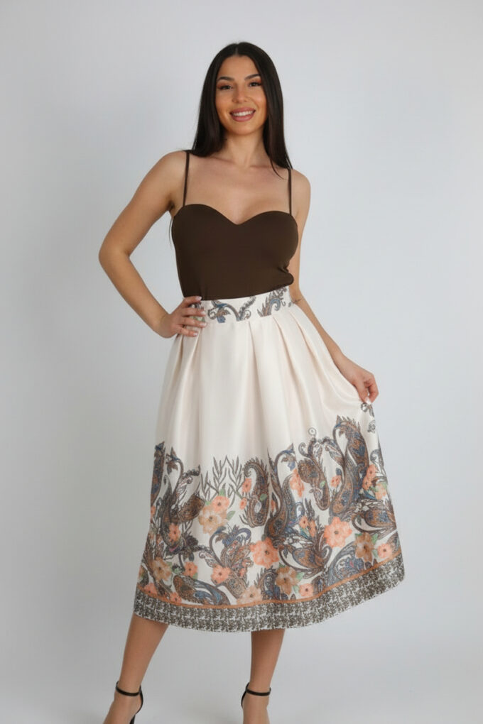 Falda Pinzas Estampada