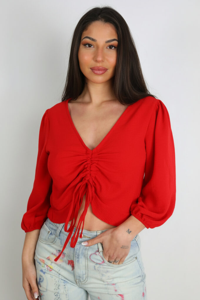 Blusa Fruncida Cordón
