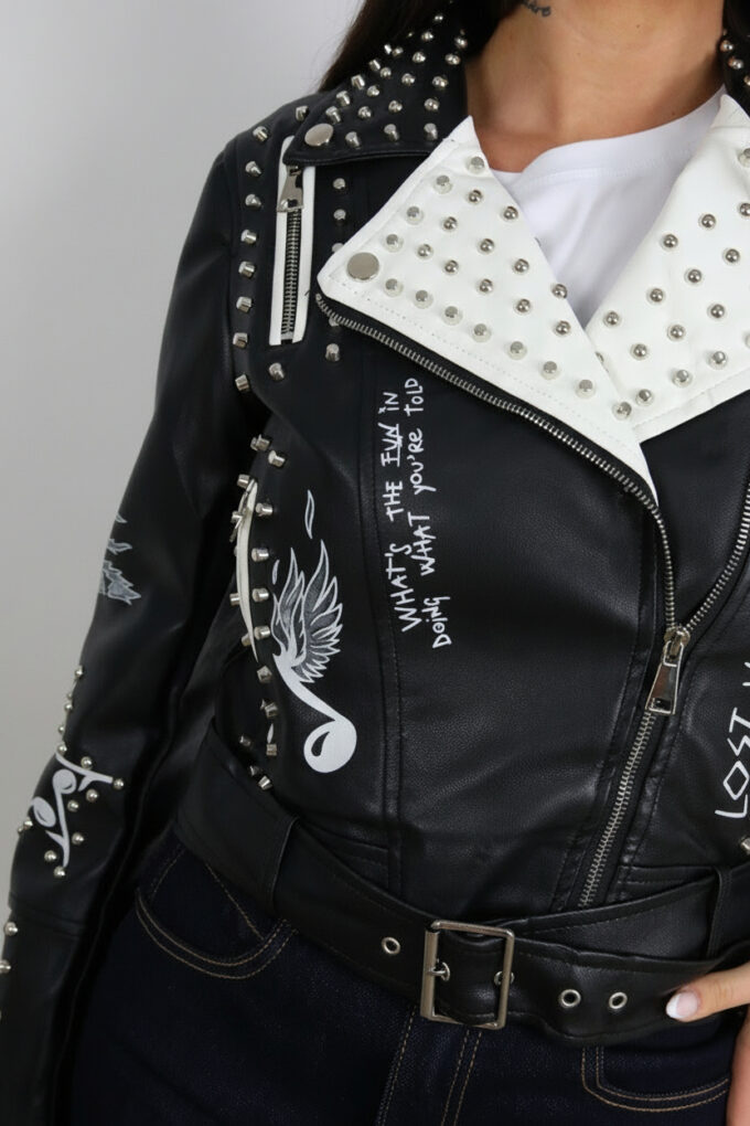 Chaqueta Polipiel Tachuelas