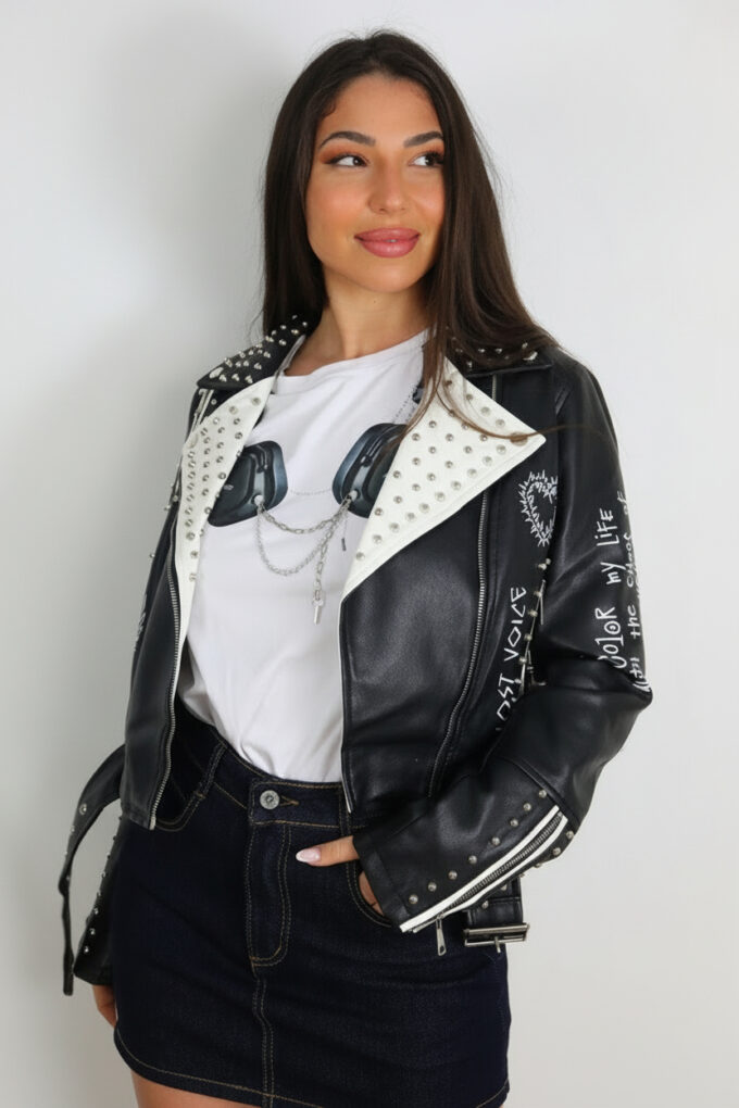 Chaqueta Polipiel Tachuelas