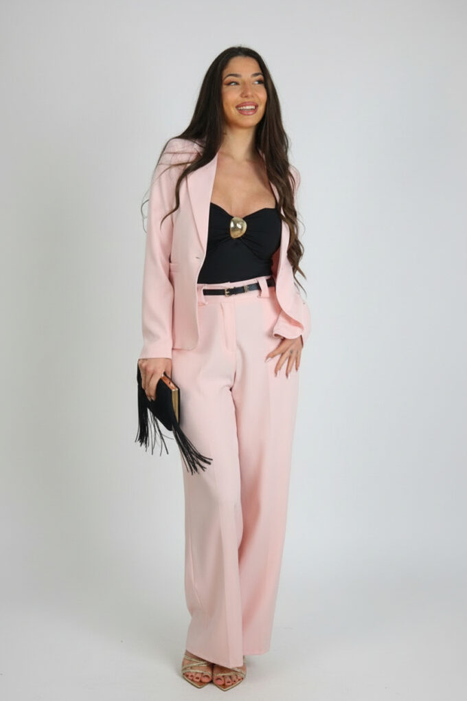 Pantalon Ancho Con Cinturón