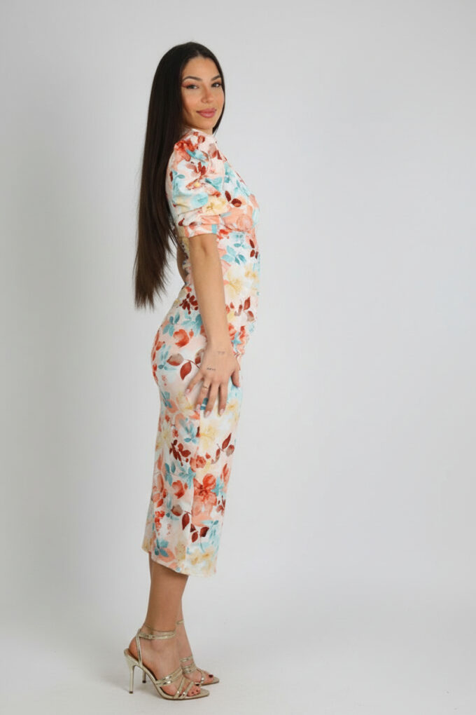 Vestido Fruncido Estampado