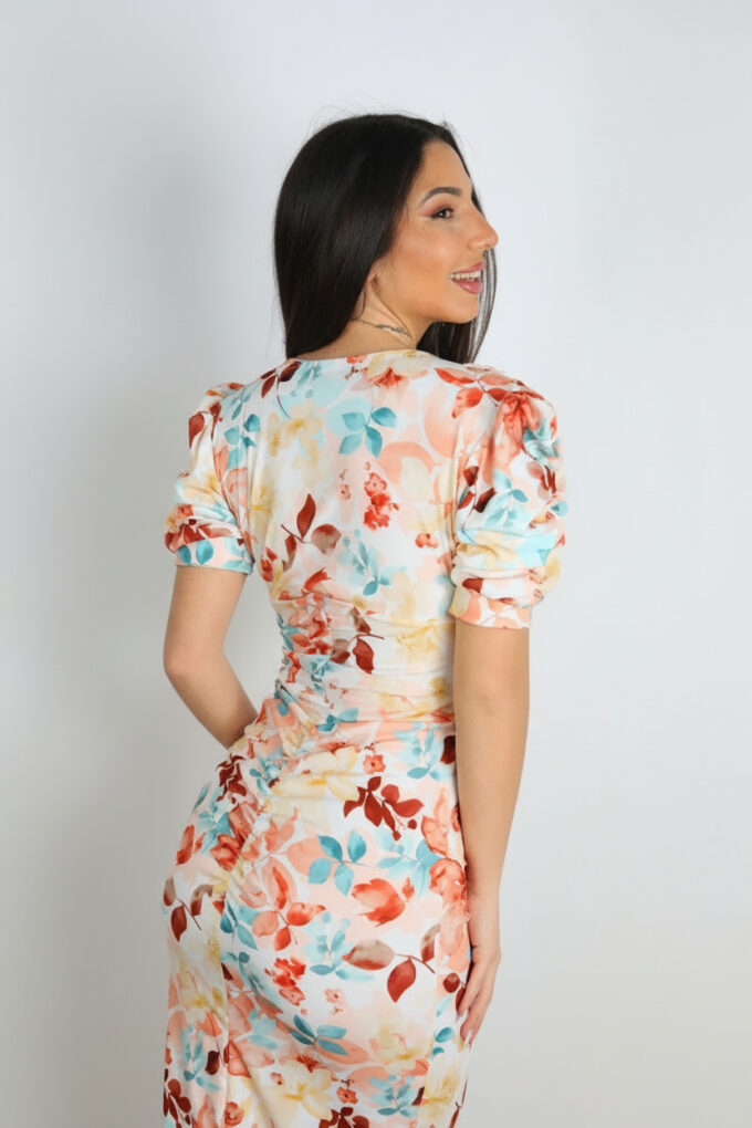 Vestido Fruncido Estampado