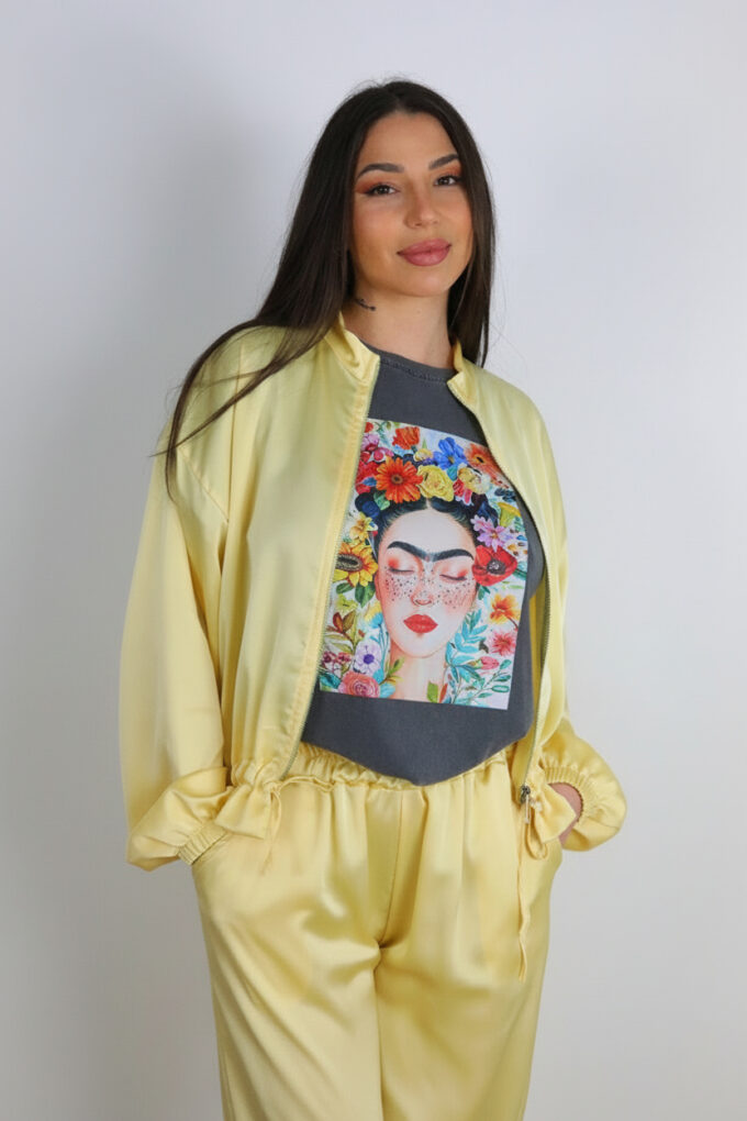 Bomber Raso Cordón - Única, Amarillo