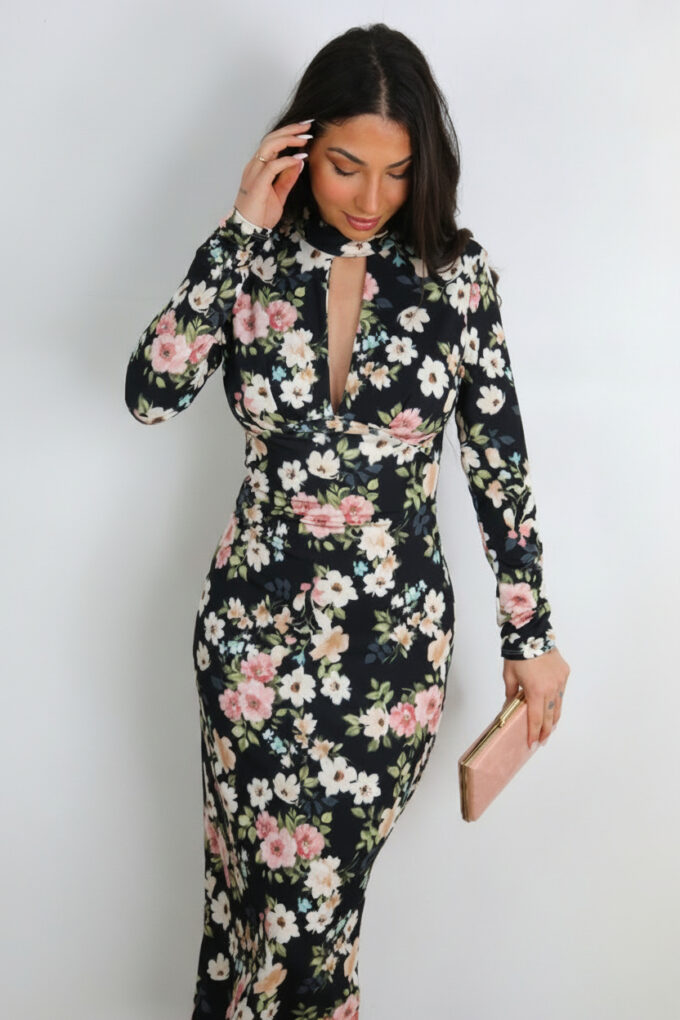 Vestido Estampado Con Mangas