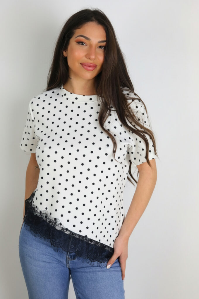 Camiseta Lunares Encaje