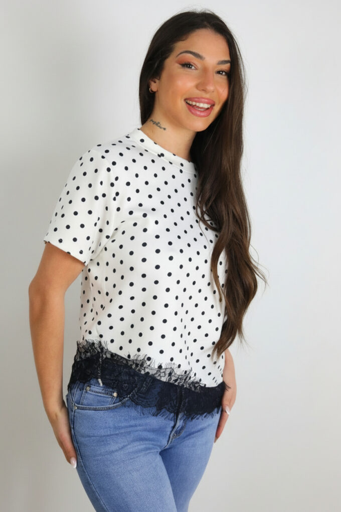 Camiseta Lunares Encaje
