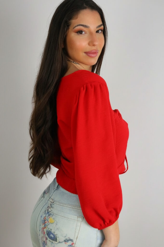 Blusa Fruncida Cordón