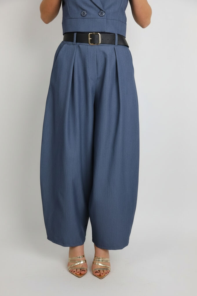 Pantalon Ancho Con Cinturón