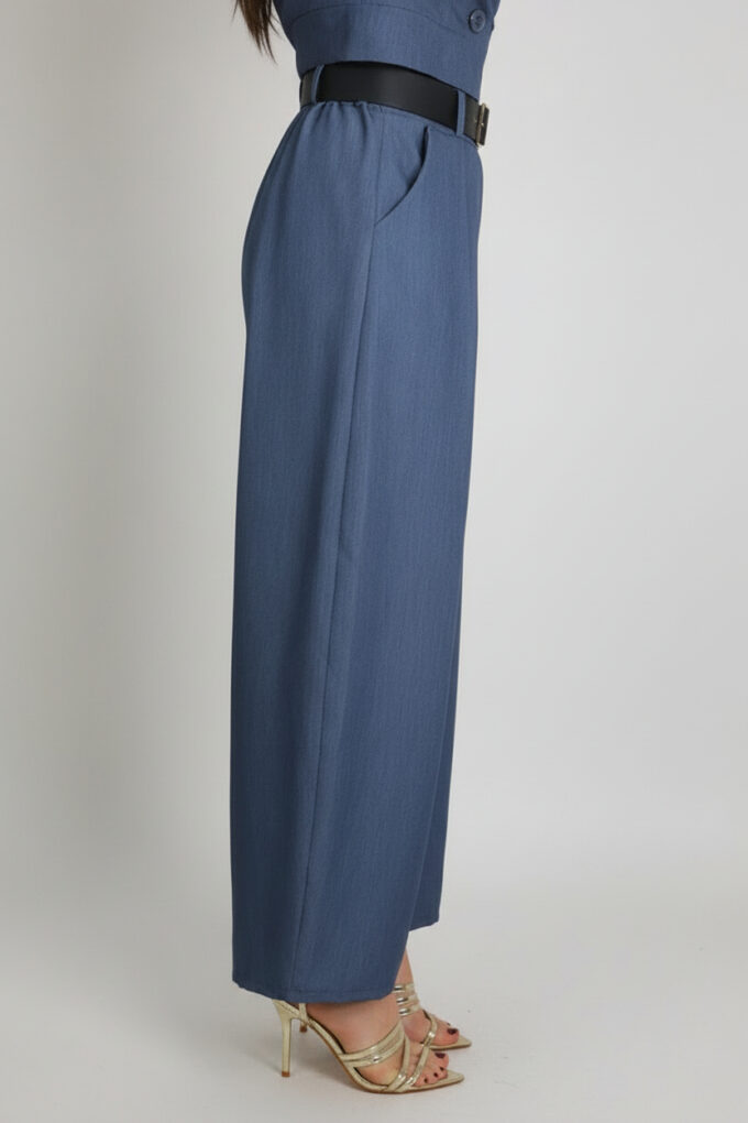 Pantalon Ancho Con Cinturón