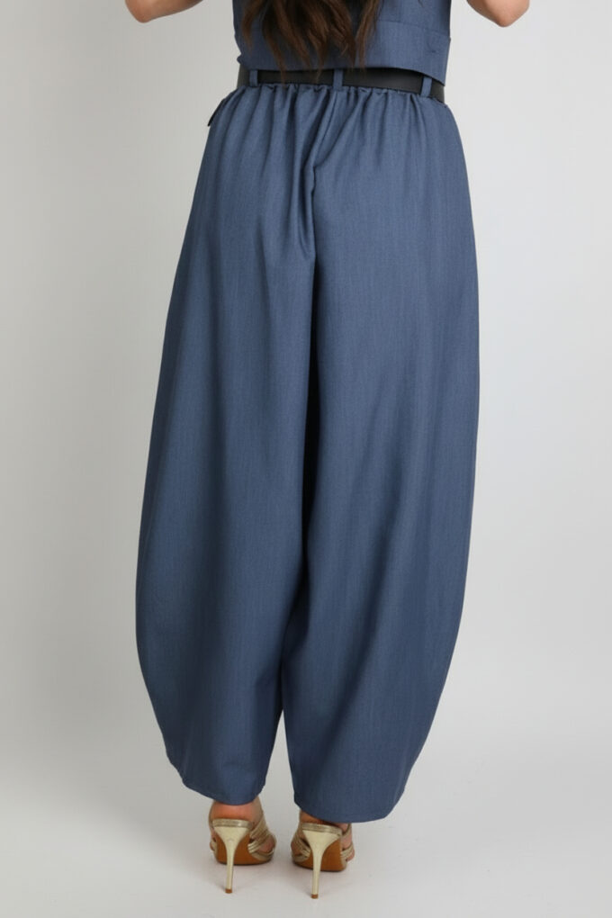 Pantalon Ancho Con Cinturón