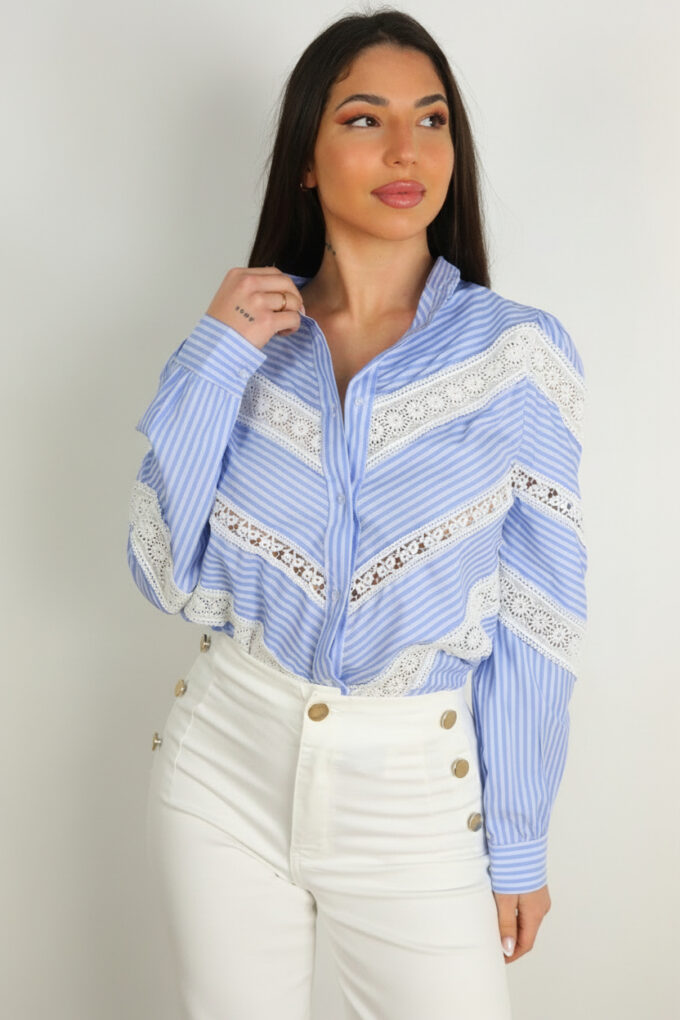 Camisa Croché Rayas