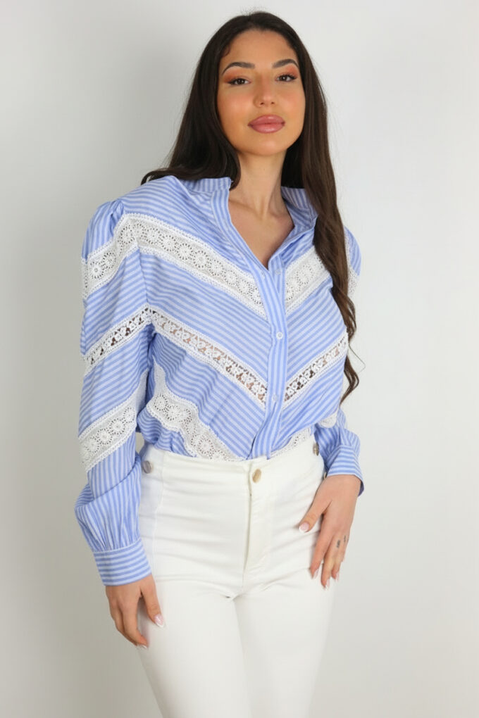 Camisa Croché Rayas