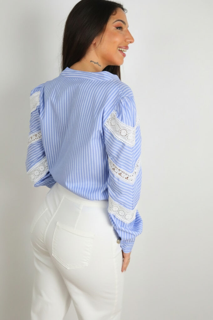 Camisa Croché Rayas