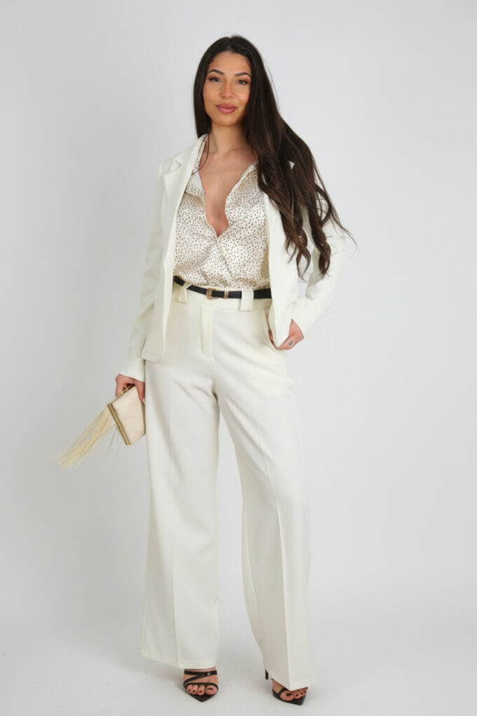 Pantalon Ancho Con Cinturón