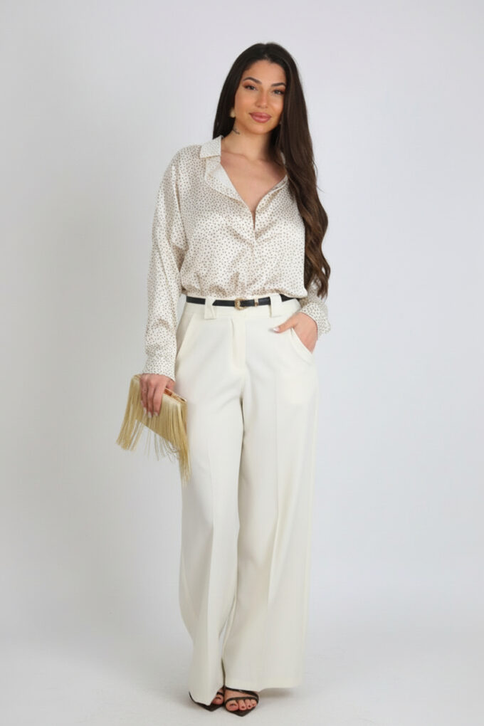 Pantalon Ancho Con Cinturón