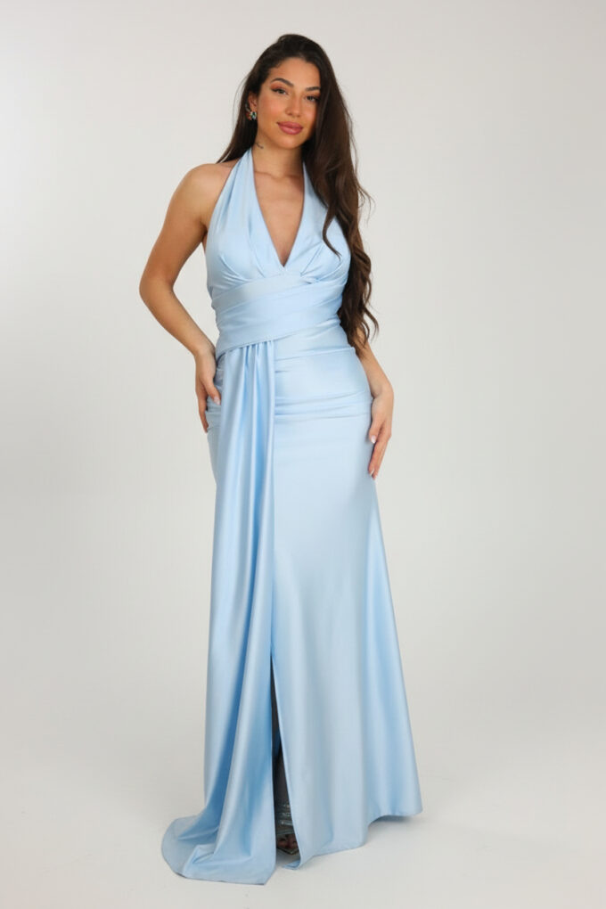 Vestido Pliegues Capa