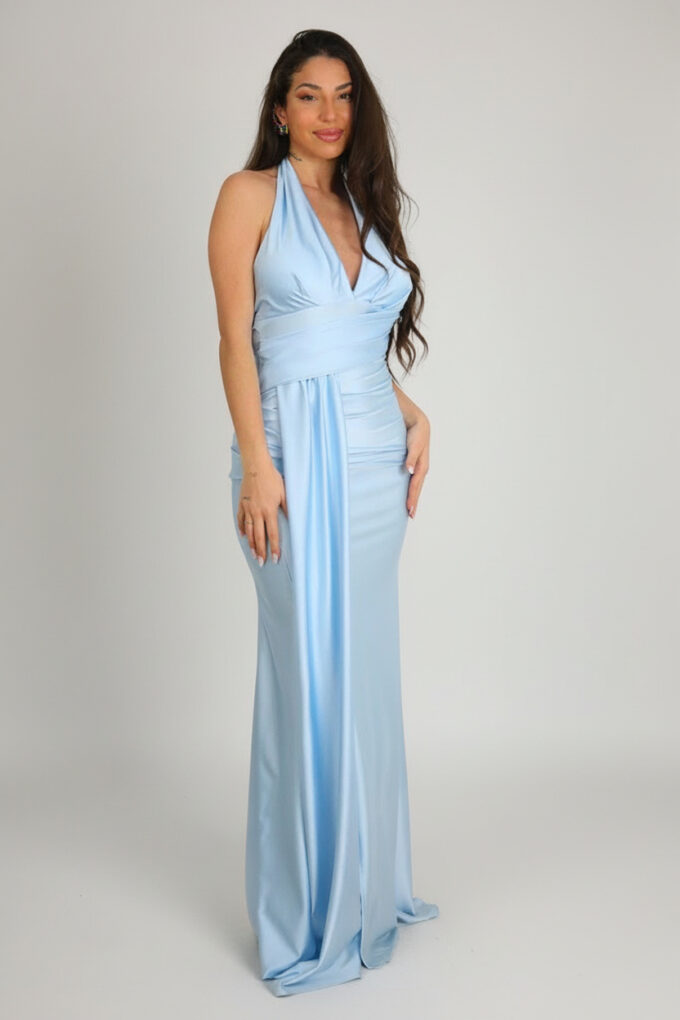 Vestido Pliegues Capa