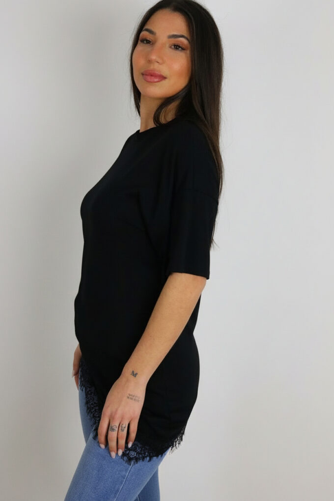 Camiseta Larga Encaje