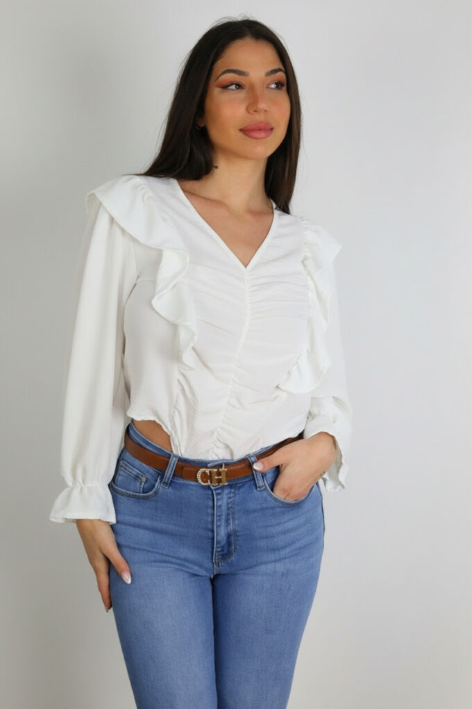 Blusa Fruncida Volantes
