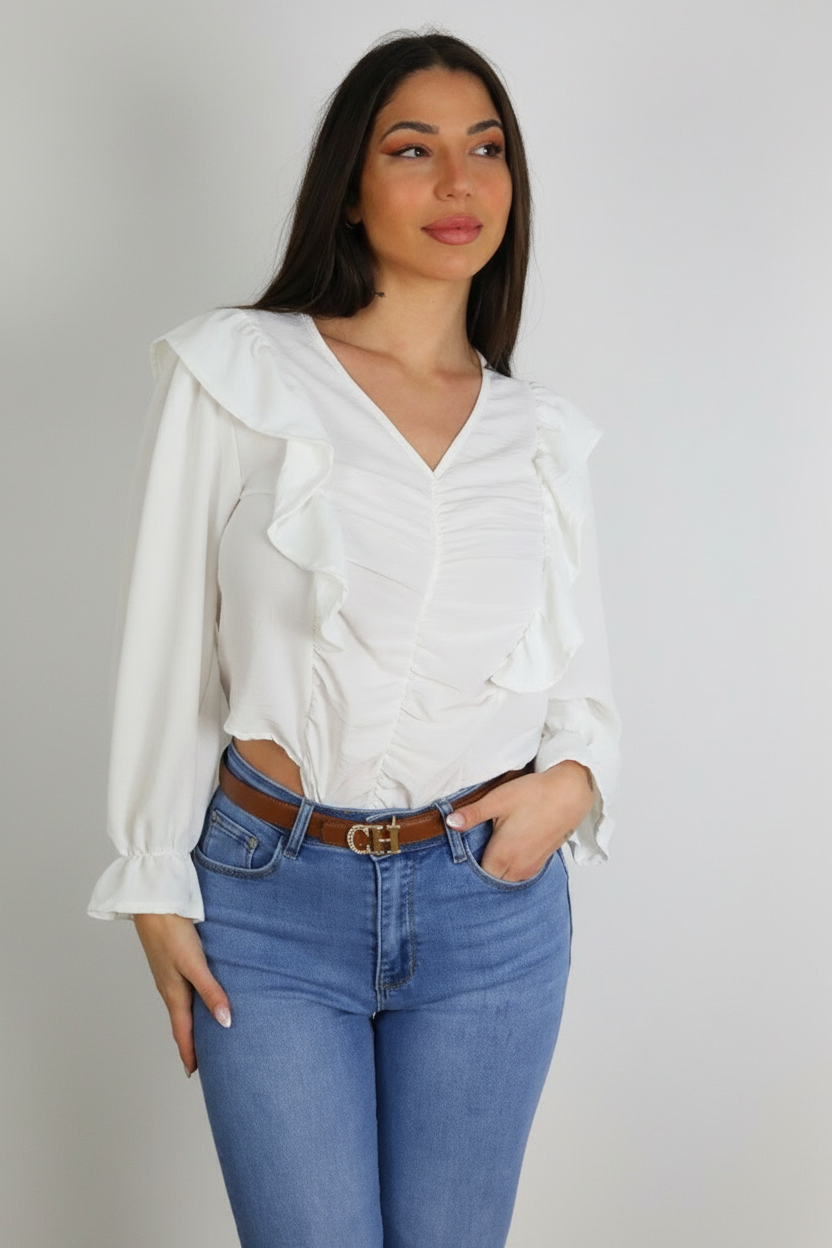 Blusa Fruncida Volantes