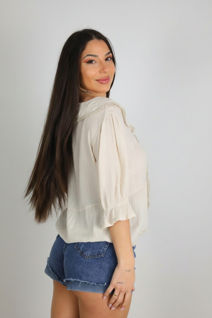 Blusa Croché Cordones