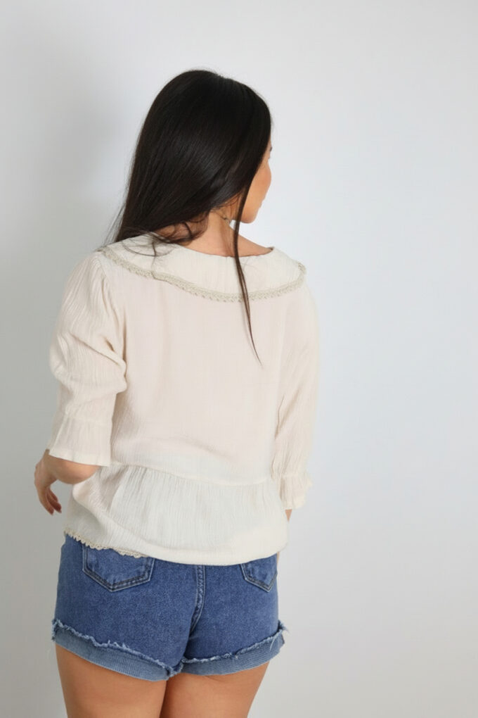 Blusa Croché Cordones