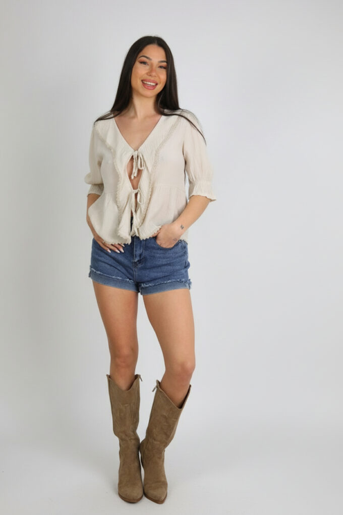 Blusa Croché Cordones