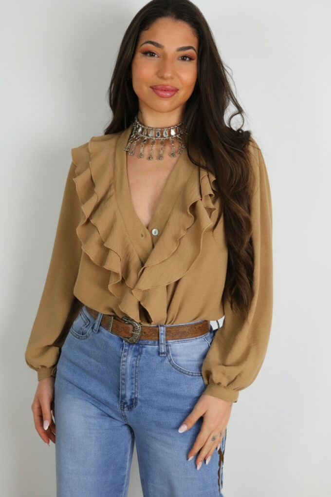 Blusa Botones Volantes