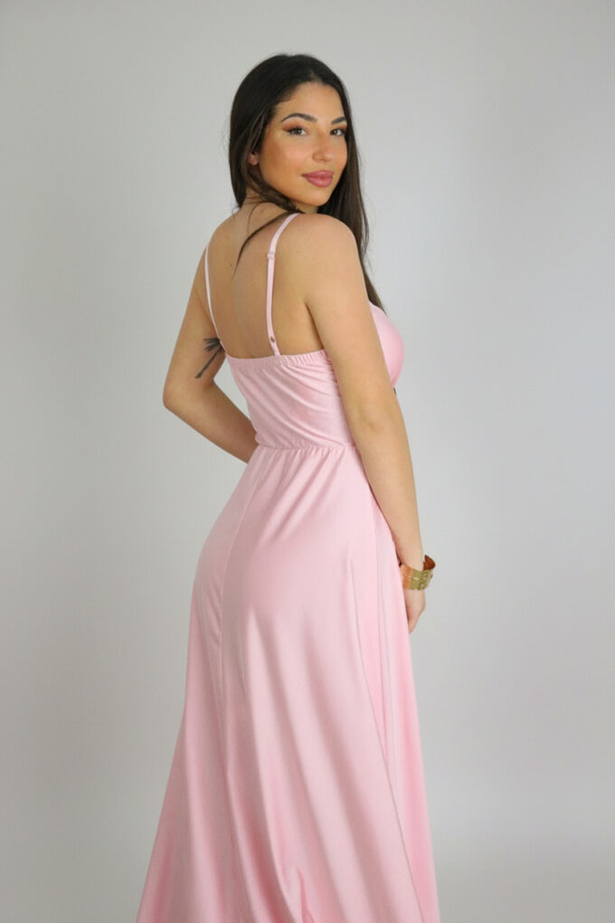 Vestido Pliegues Abertura