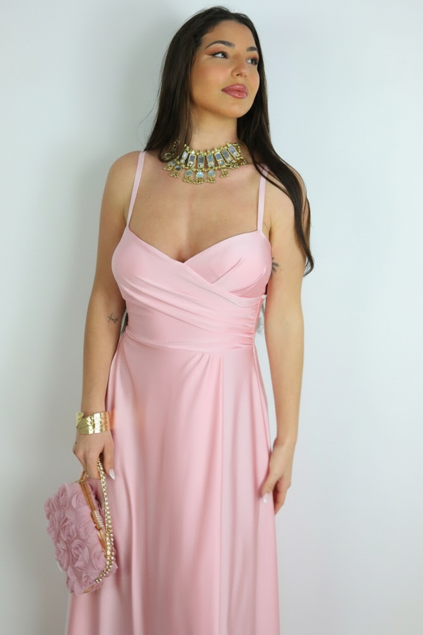 Vestido Pliegues Abertura - Imagen 3