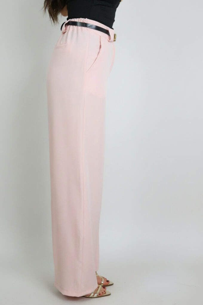 Pantalon Ancho Con Cinturón