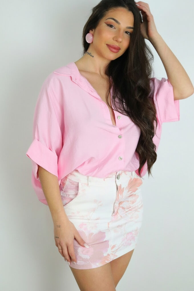 Camisa Oversize Básic - Única, Rosa