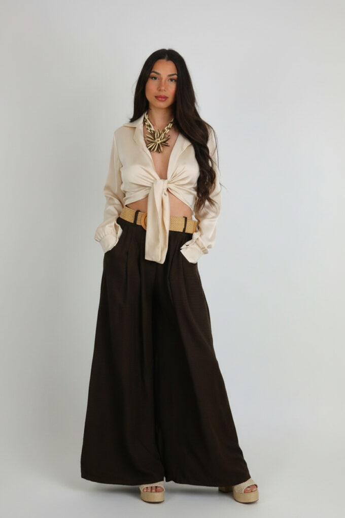 Pantalon Símil Lino Cinturón