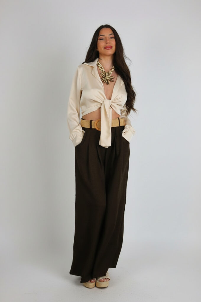 Pantalon Símil Lino Cinturón