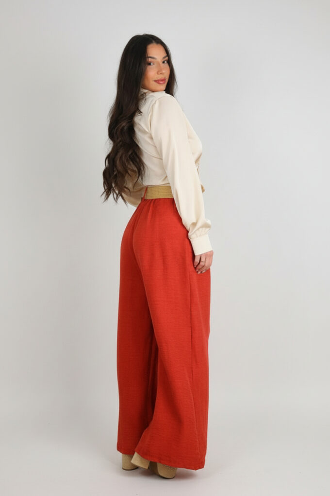 Pantalon Símil Lino Cinturón