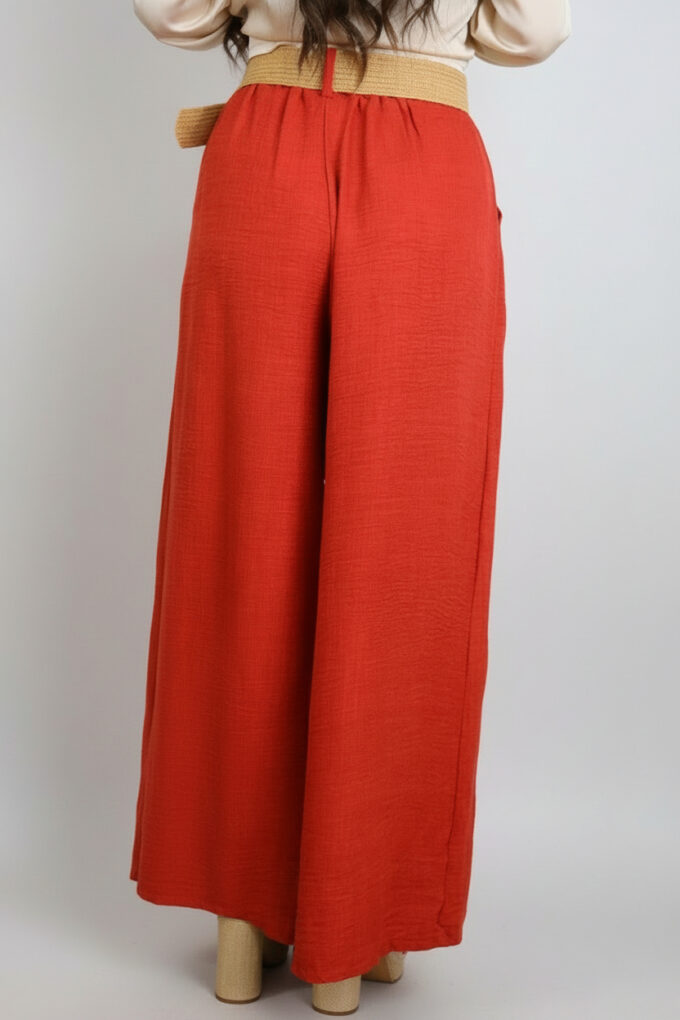 Pantalon Símil Lino Cinturón