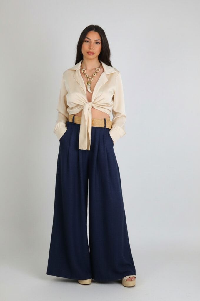 Pantalon Símil Lino Cinturón