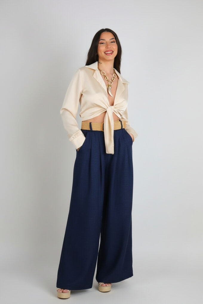 Pantalon Símil Lino Cinturón