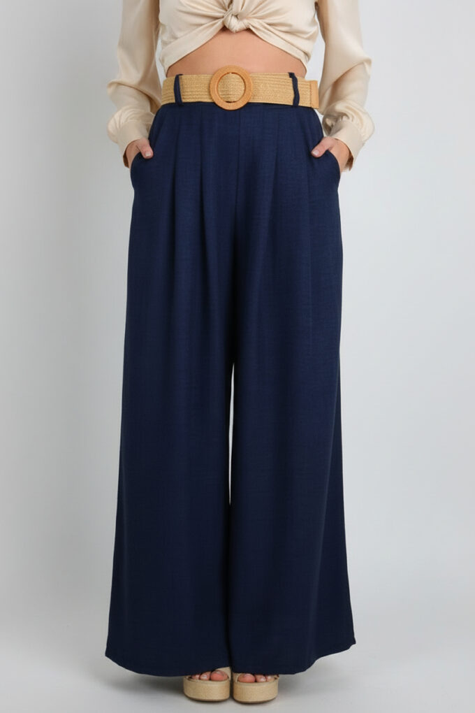 Pantalon Símil Lino Cinturón